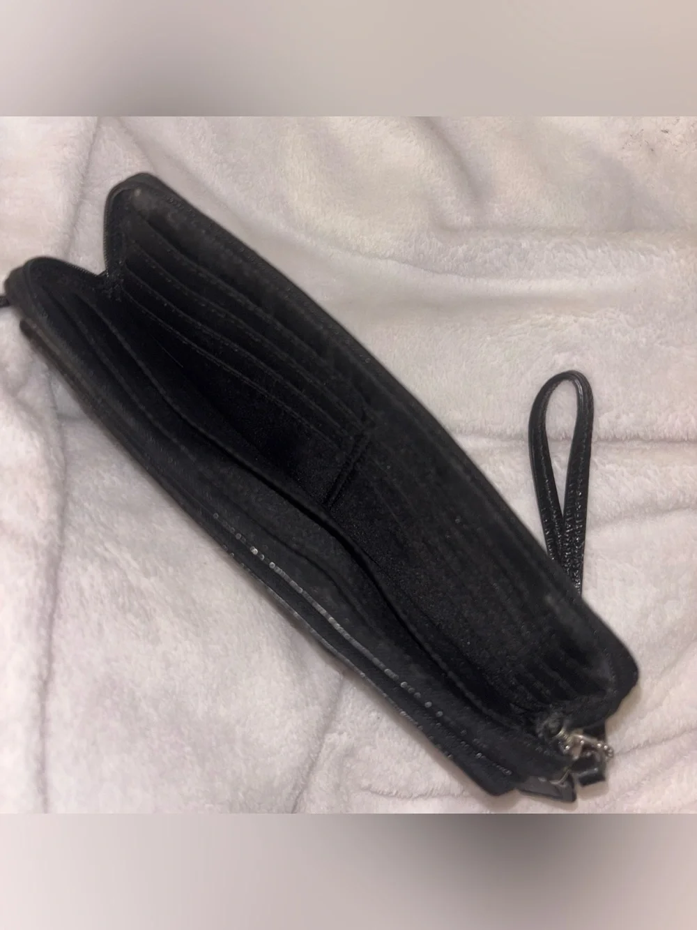 Coach Black and Gray Signature Wristlet